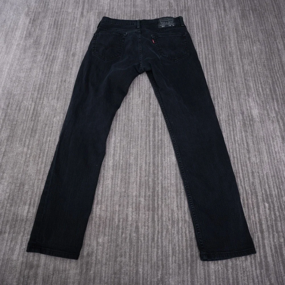 Levi's 511 Slim Fit Jeans Mens 30x30 Black Good Denim Pants 04511-4406